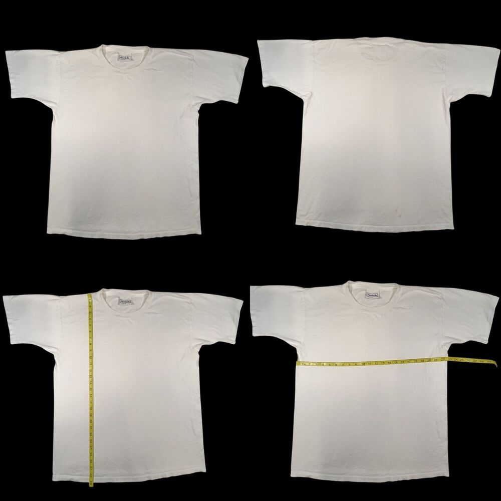 Vintage Reebok T-Shirt Sz L Made In USA Blank White Cotton Classic Norncore